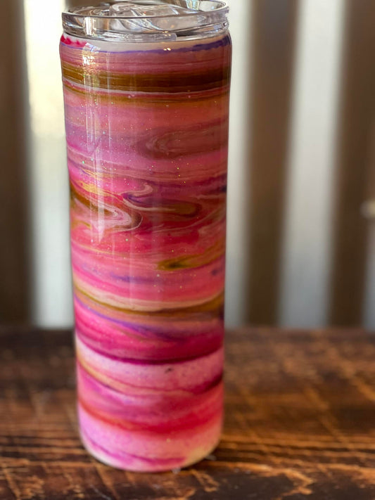 Pink - Gold Swirl