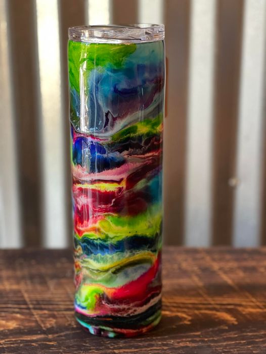 Red, Blue, Yellow swirl 35 ounce